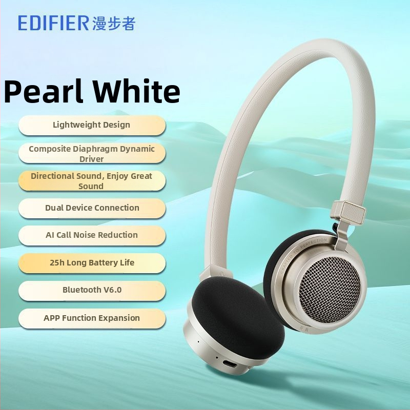 Edifier Doo Ace retro Bluetooth slúchadlá cez uši — ľahká konštrukcia, Bluetooth 6.0, dlhá výdrž batérie, prémiový dojem