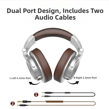 OneOdio káblové DJ monitorovacie slúchadlá s mikrofónom, frekvenčný rozsah 20–20 kHz, impedancia 32 Ω, 3,5/6,3 mm konektor, kábel 3 m