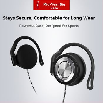 Vezetékes fülhallgató futáshoz – fülre akasztós kialakítás, 3,5 mm csatlakozó, érzékenység 96 dB/mW