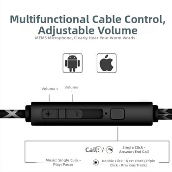 Vezetékes fülhallgató futáshoz – fülre akasztós kialakítás, 3,5 mm csatlakozó, érzékenység 96 dB/mW