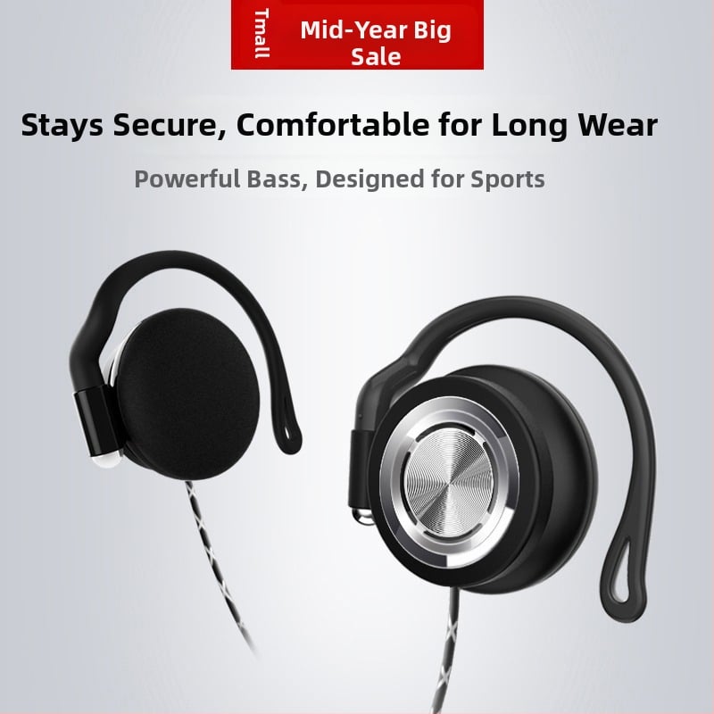 Vezetékes fülhallgató futáshoz – fülre akasztós kialakítás, 3,5 mm csatlakozó, érzékenység 96 dB/mW