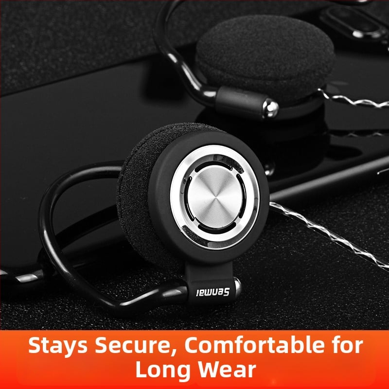 Vezetékes fülhallgató futáshoz – fülre akasztós kialakítás, 3,5 mm csatlakozó, érzékenység 96 dB/mW