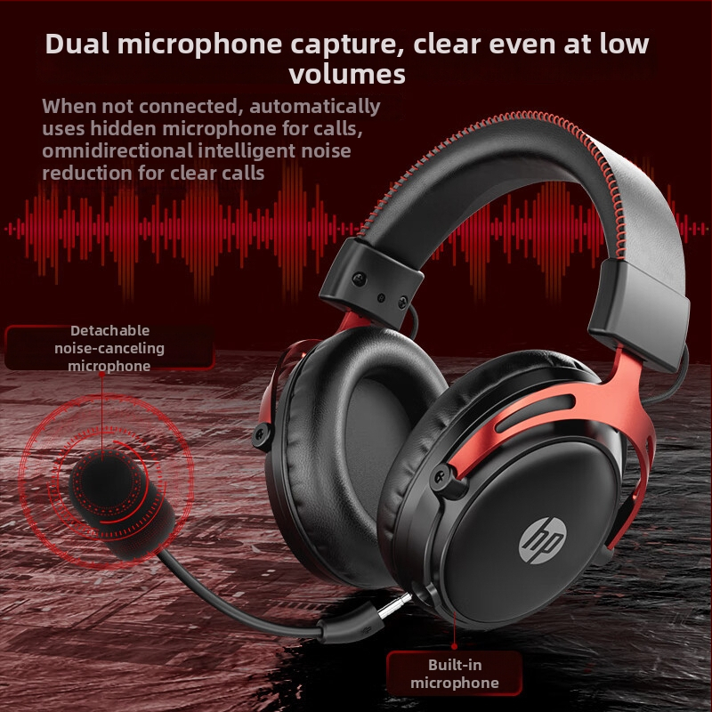 HP GH20 Ακουστικά Παιχνιδιών Over-Ear, 7.1 Surround, Wired/Wireless/Bluetooth, 53 mm drivers, 20–20 kHz, 32 Ω, 2,1 m καλώδιο