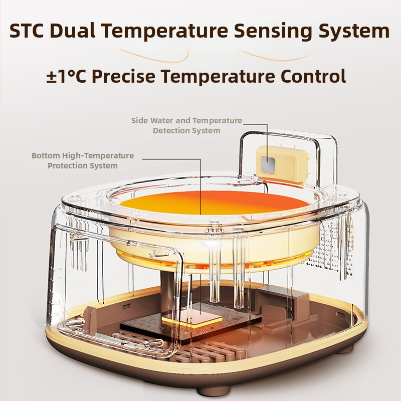 Douhe stikla veselības tējas tējkanna, tilpums 1–1,5 l,  220 V, 500–1000 W, stikla iekšējais trauks, mikroprocesora kontrole, elektroniskais termostats, modelis DH-YS09, 2025
