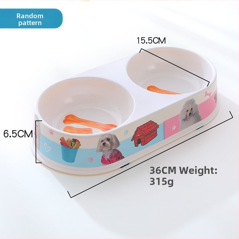 Овална меламиновата двойна купа за домашни любимци с дозатор за вода • Материал: меламин • Бранд: HAWOO • Лицензирана частна марка: Да • Ръчно хранене: Не • Опаковка: 120 бр./кутия