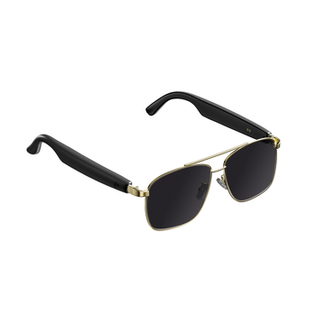 Ochelari inteligenți cu traducere AI pentru muzică, ochelari de soare din metal cu Bluetooth audio și protecție UV - BT 5.0, rază 10 m, baterie 4–8 h, IPX4