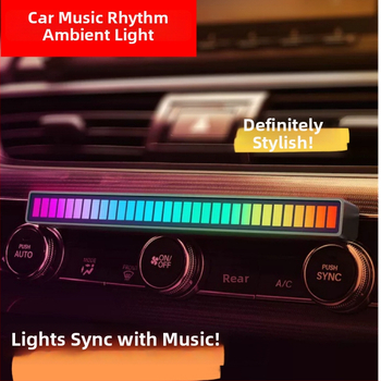 Mašīnas LED apkārtējā gaisma ar balss vadību un mūzikas ritmu — iekšējā dekoratīvā apgaismošana, PVC korpuss, spriegums līdz 36V, darbības platība 1–3 m², 3C sertifikāts