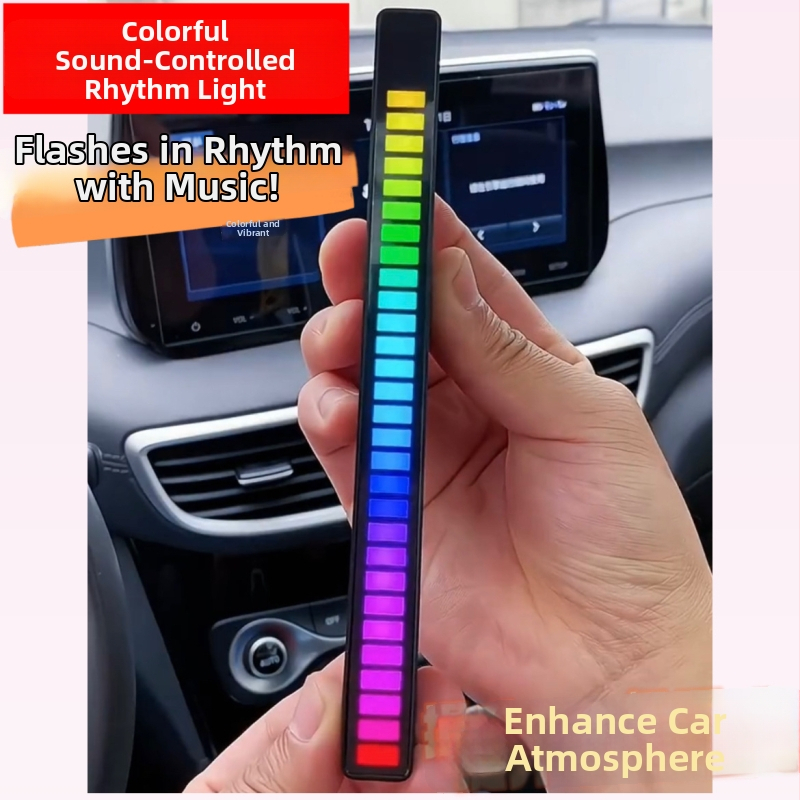 Mašīnas LED apkārtējā gaisma ar balss vadību un mūzikas ritmu — iekšējā dekoratīvā apgaismošana, PVC korpuss, spriegums līdz 36V, darbības platība 1–3 m², 3C sertifikāts