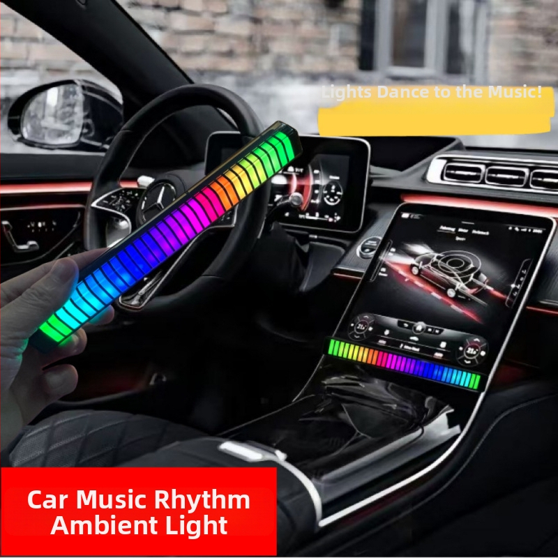 Mašīnas LED apkārtējā gaisma ar balss vadību un mūzikas ritmu — iekšējā dekoratīvā apgaismošana, PVC korpuss, spriegums līdz 36V, darbības platība 1–3 m², 3C sertifikāts