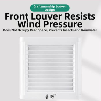 Fürdőszobai ventilátor elülső redőnyös, üvegablak stílus, 220 V, 15/18/25 W, mechanikus működtetés