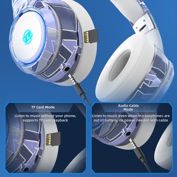 CH888 Bluetooth slúchadlá na hlavu – Bluetooth 5.2, slot na kartu, skladací dizajn, vstavaný mikrofón, 3,5 mm AUX
