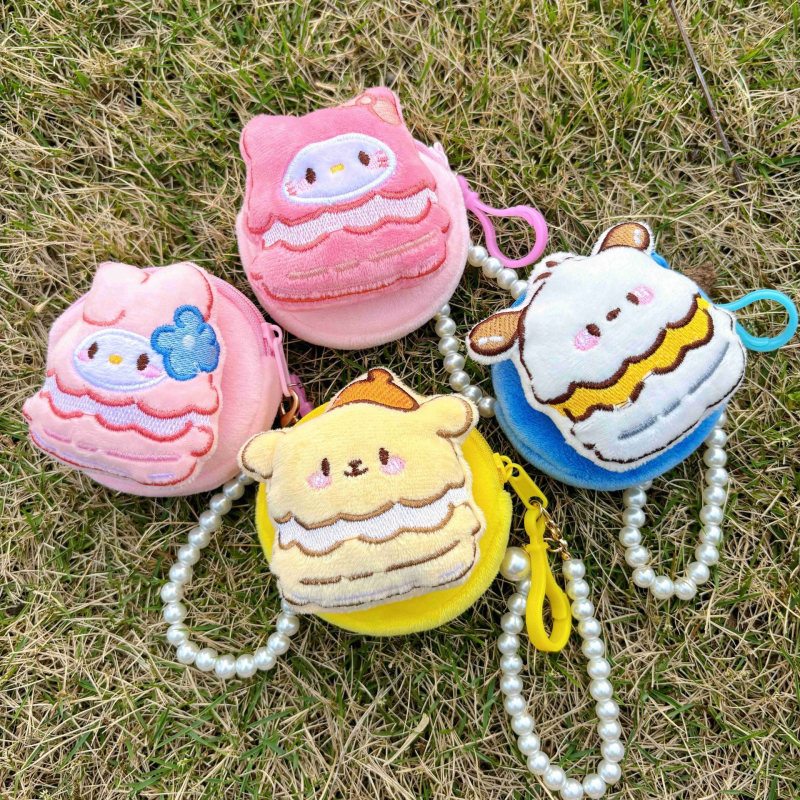 Монетник с аниме карикатура, свеж стил, унисекс, полиестер, за монети и слушалки