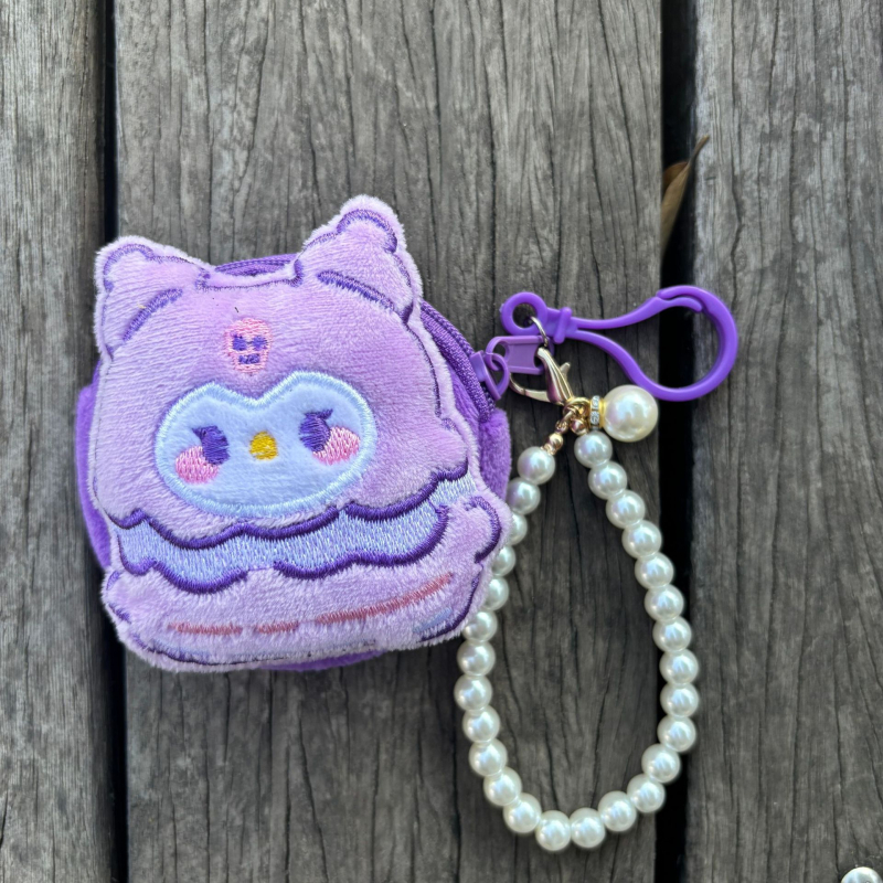 Монетник с аниме карикатура, свеж стил, унисекс, полиестер, за монети и слушалки