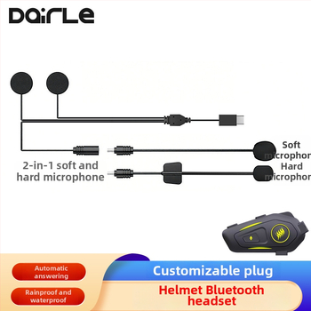 DAIRLE Bluetooth headset για κράνος μοτοσικλέτας — ασύρματο στερεο ήχος, IPX7 αδιάβροχο, αυτονομία μπαταρίας >8 ώρες, τοποθέτηση στο κράνος, Bluetooth 5.0