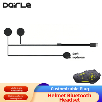 DAIRLE Bluetooth headset για κράνος μοτοσικλέτας — ασύρματο στερεο ήχος, IPX7 αδιάβροχο, αυτονομία μπαταρίας >8 ώρες, τοποθέτηση στο κράνος, Bluetooth 5.0