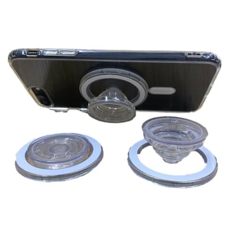 MX Suport snap-on transparent magnetic pentru telefon, acrilic, universal, detașabil