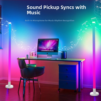 Guantuo LED stāvošā lampa ar PC abažūru, plastmasas korpuss, moderns minimālisms, spriegums ≤36V