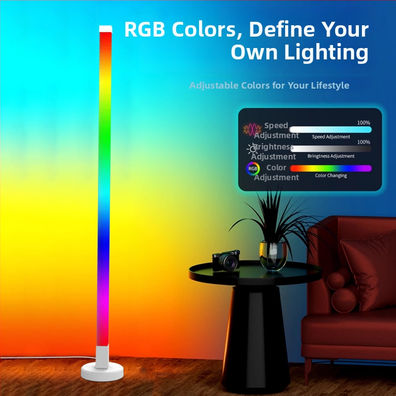 Guantuo LED stāvošā lampa ar PC abažūru, plastmasas korpuss, moderns minimālisms, spriegums ≤36V