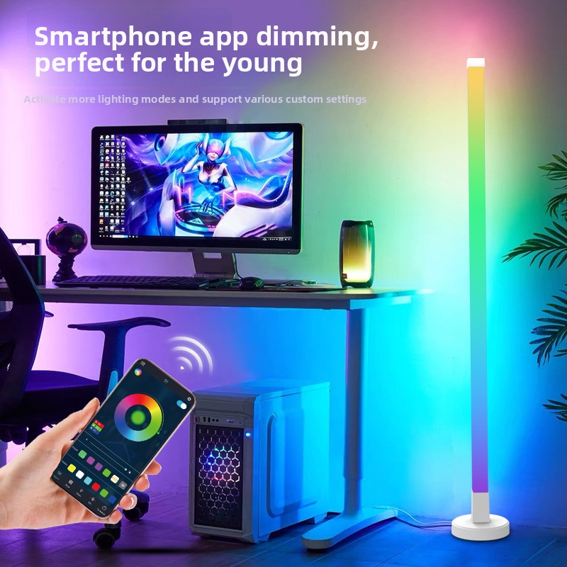 Guantuo LED stāvošā lampa ar PC abažūru, plastmasas korpuss, moderns minimālisms, spriegums ≤36V