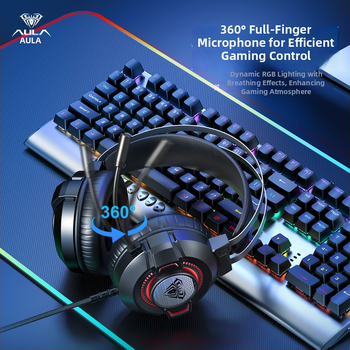 Tarantula S602 drôtový USB herný headset s 50 mm reproduktormi, 7.1 surround zvukom, 20–2000 Hz, 40 Ω
