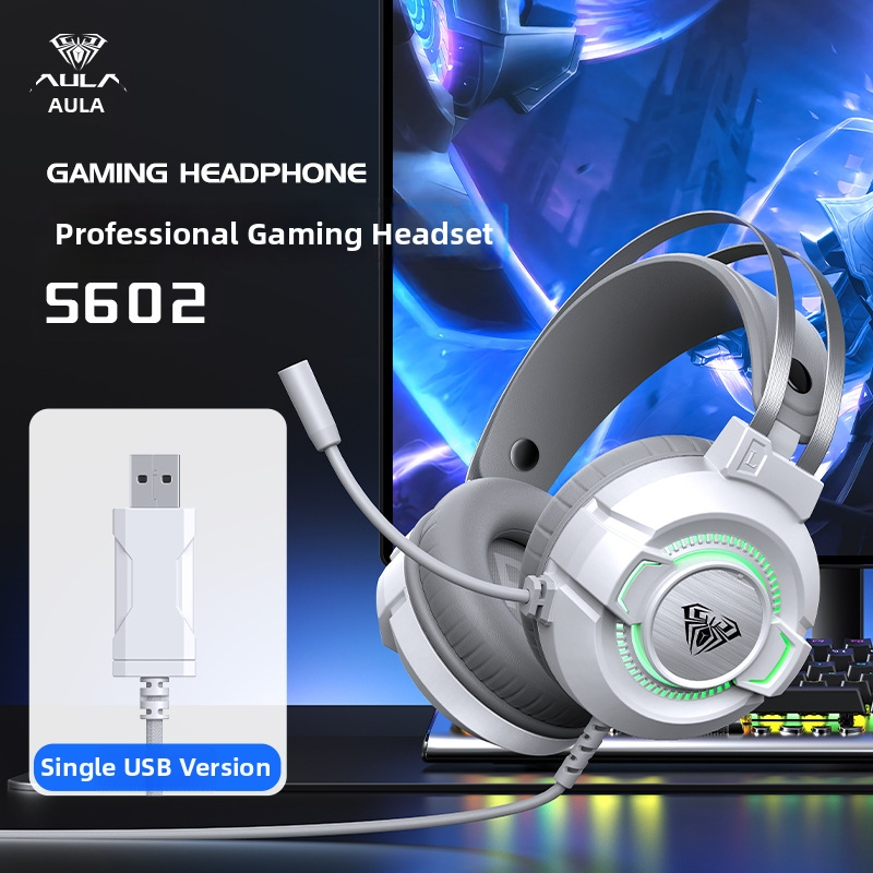 Tarantula S602 drôtový USB herný headset s 50 mm reproduktormi, 7.1 surround zvukom, 20–2000 Hz, 40 Ω