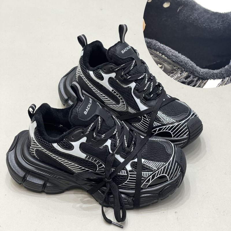 Női dad shoes platformos magasságnövelő cipő, retro casual sneaker; felsőrész: másodlagos marhabőr + műbőr + textil; belső PU; gumírozott talp; alacsony felső.