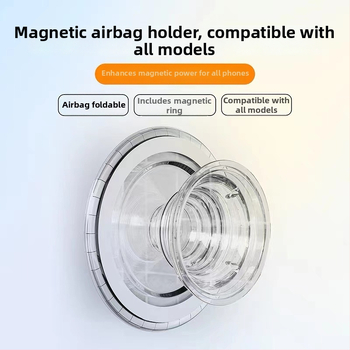 Snap-on držiak na telefón s magnetickým nasávaním; materiál ABS + magnet + priehľadný lepidlo; vhodné pre kancelársku prácu, živé vysielanie a štúdium.