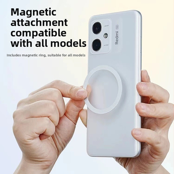 Snap-on držiak na telefón s magnetickým nasávaním; materiál ABS + magnet + priehľadný lepidlo; vhodné pre kancelársku prácu, živé vysielanie a štúdium.