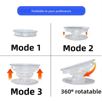 Snap-on držiak na telefón s magnetickým nasávaním; materiál ABS + magnet + priehľadný lepidlo; vhodné pre kancelársku prácu, živé vysielanie a štúdium.