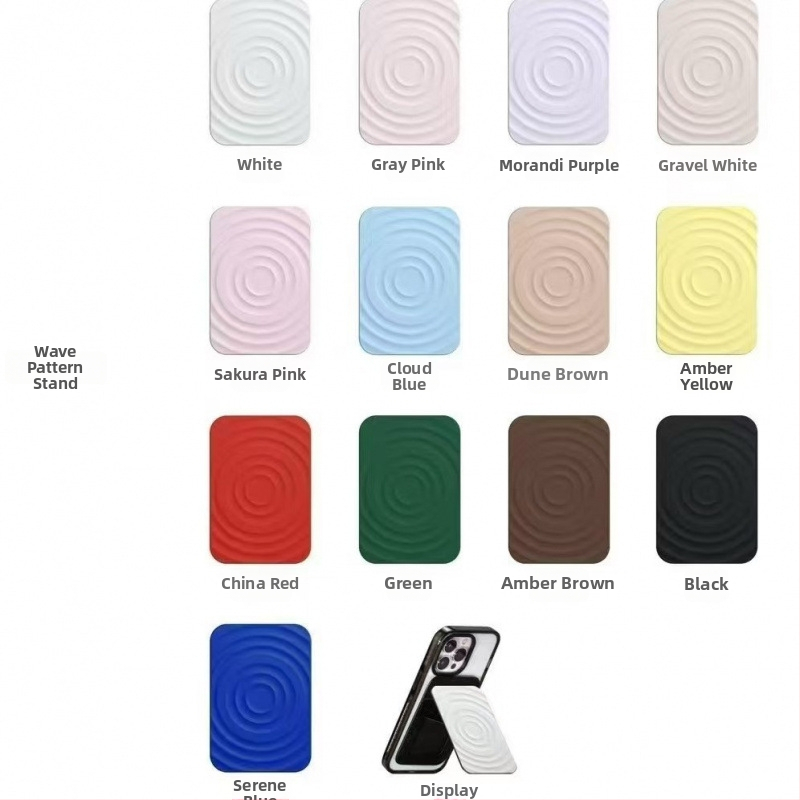 Pouzdro Apple Wave pre telefón s magnetickou oporou a skladacím držiakom na karty, určené na stolné použitie