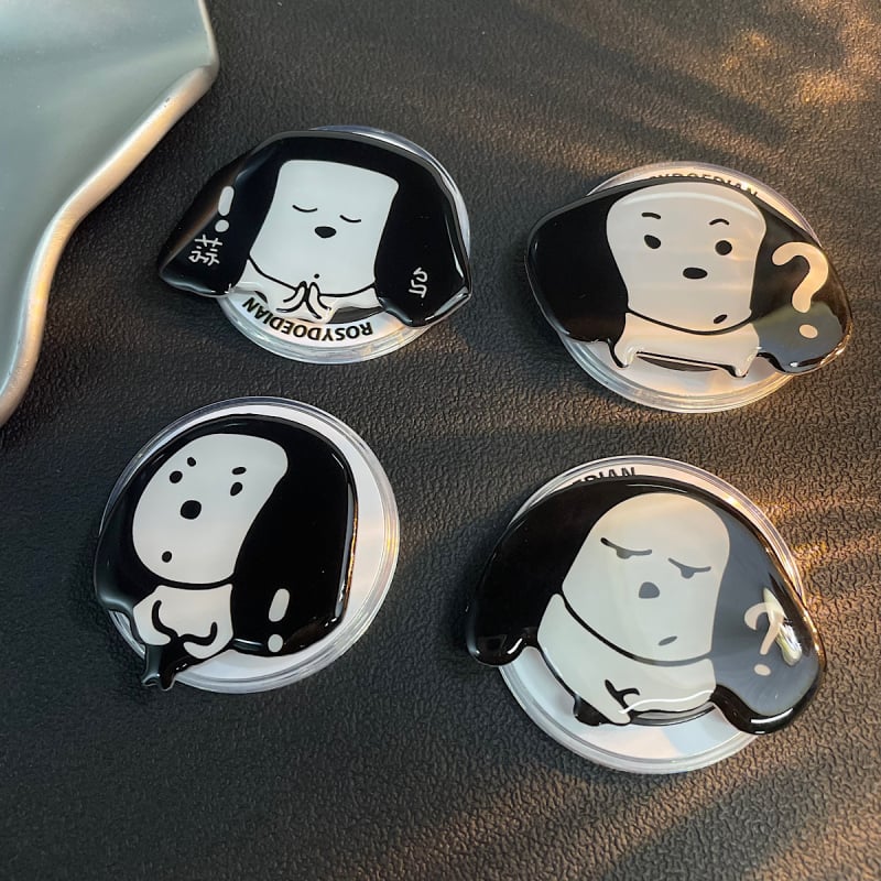 Mágneses telefon-tartó, akril alapanyag, rajzfilm kutya dizájn, összecsukható teleszkópos kialakítás