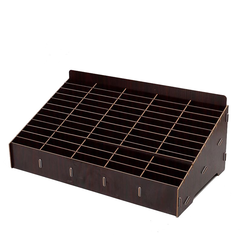 Cutie de depozitare pentru birou cu mai multe compartimente, placă din fibre de lemn, model în carouri, stil modern minimalist