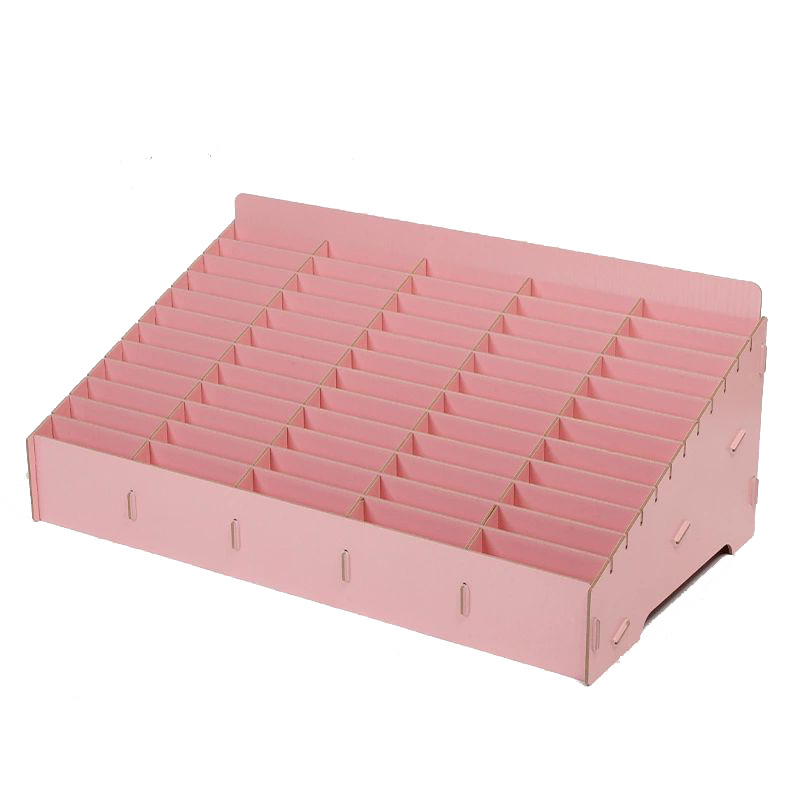 Cutie de depozitare pentru birou cu mai multe compartimente, placă din fibre de lemn, model în carouri, stil modern minimalist