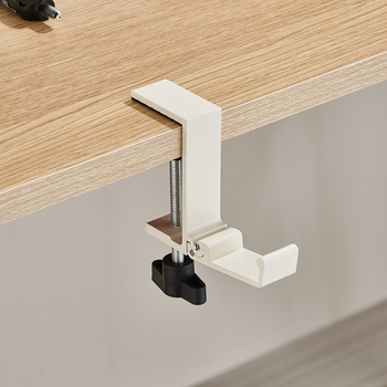 Сгъваема кука за ръба на бюрото, алуминиева сплав, единична кука, без пробиване, фиксиран прът, носимост до 5 кг, пусната през 2025 г.