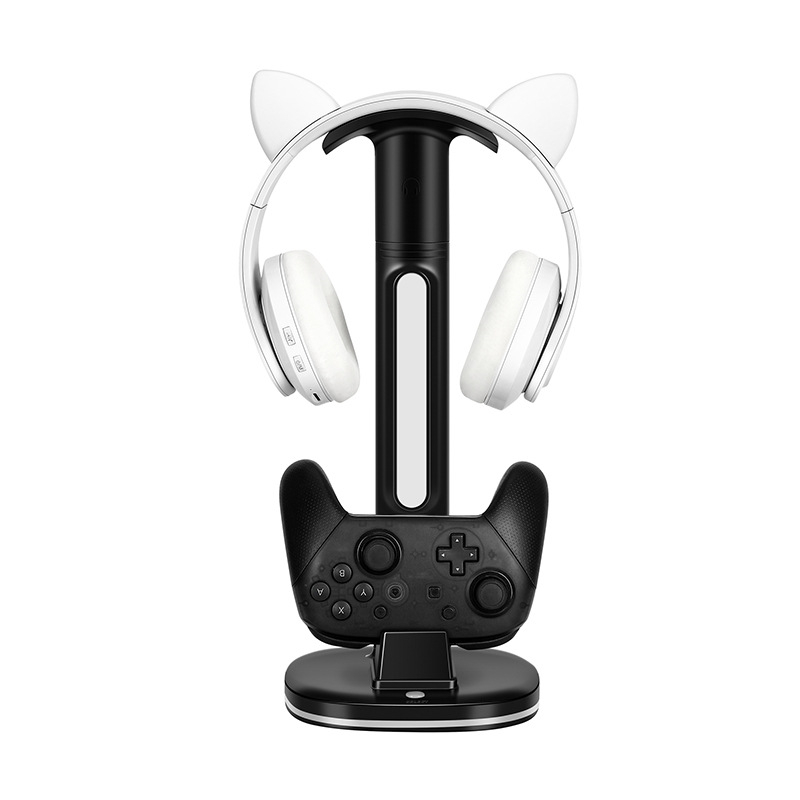 Stojan na nabíjanie Pro ovládačov PS5/Xbox/PS4/Switch s RGB LED, USB-C, odnímateľný