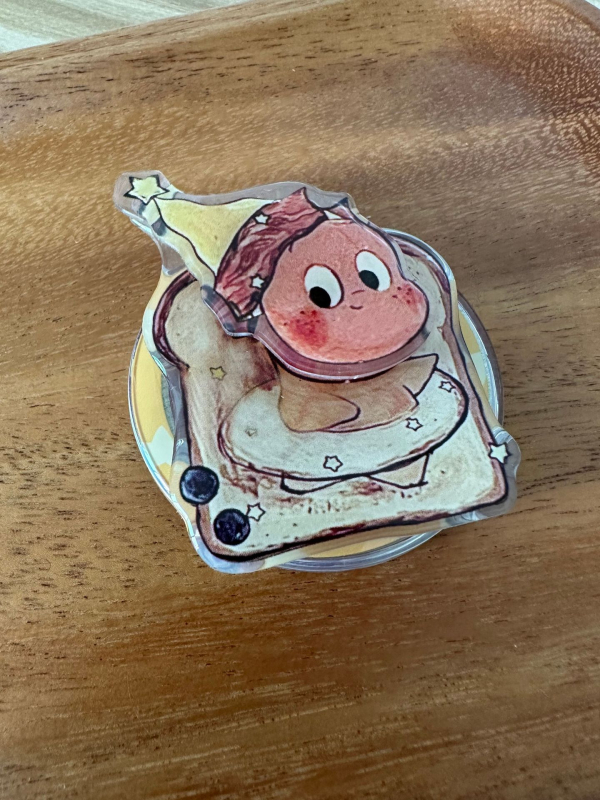 Suport Snap-on magnetic MagSafe pentru telefon, universal, acrilic, design lună și stele, pentru noptiere