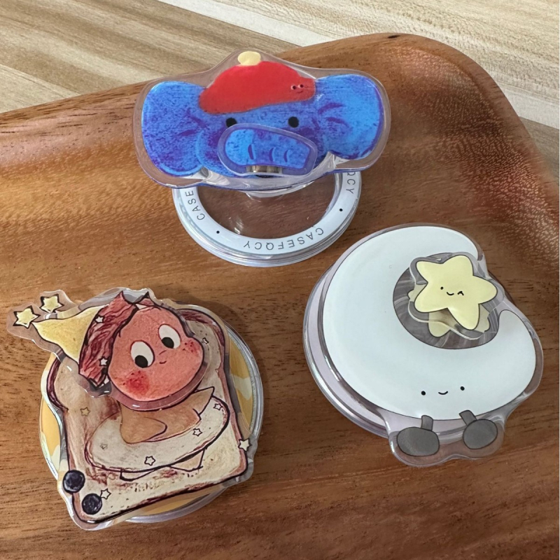 Suport Snap-on magnetic MagSafe pentru telefon, universal, acrilic, design lună și stele, pentru noptiere