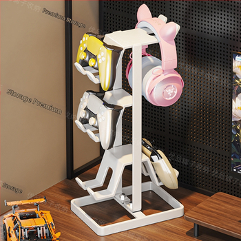 Stends spēļu kontrolleriem un austiņām — universāls displeja un uzglabāšanas stends birojā