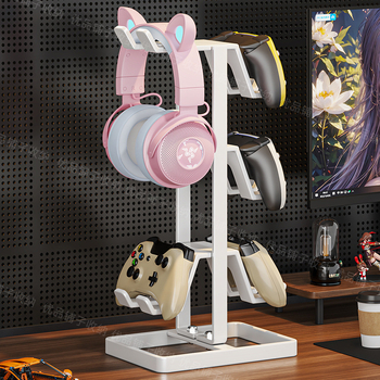 Stends spēļu kontrolleriem un austiņām — universāls displeja un uzglabāšanas stends birojā