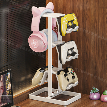 Stends spēļu kontrolleriem un austiņām — universāls displeja un uzglabāšanas stends birojā