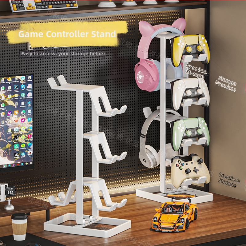 Stends spēļu kontrolleriem un austiņām — universāls displeja un uzglabāšanas stends birojā