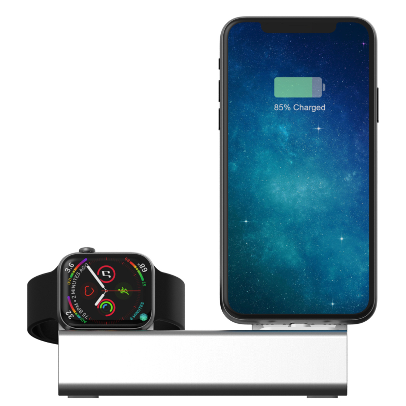 3-u-1 aluminijska stolna baza za punjenje za Apple iPhone, Apple Watch i AirPods uz PD brzo punjenje (Model T030B-PD)