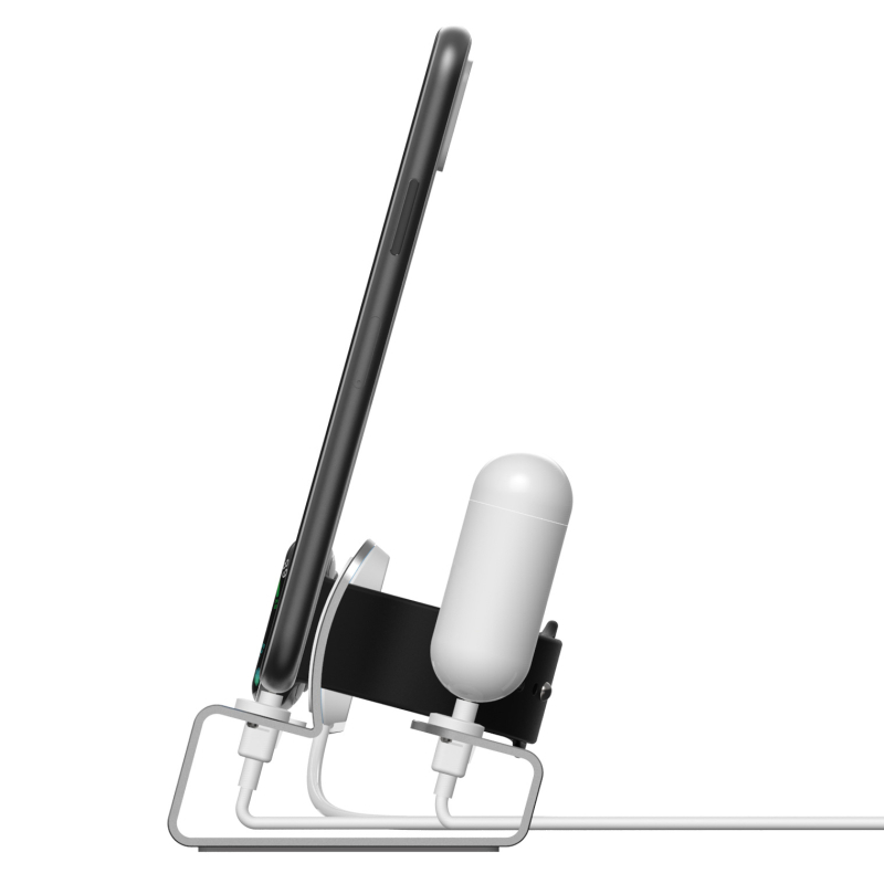 3-u-1 aluminijska stolna baza za punjenje za Apple iPhone, Apple Watch i AirPods uz PD brzo punjenje (Model T030B-PD)