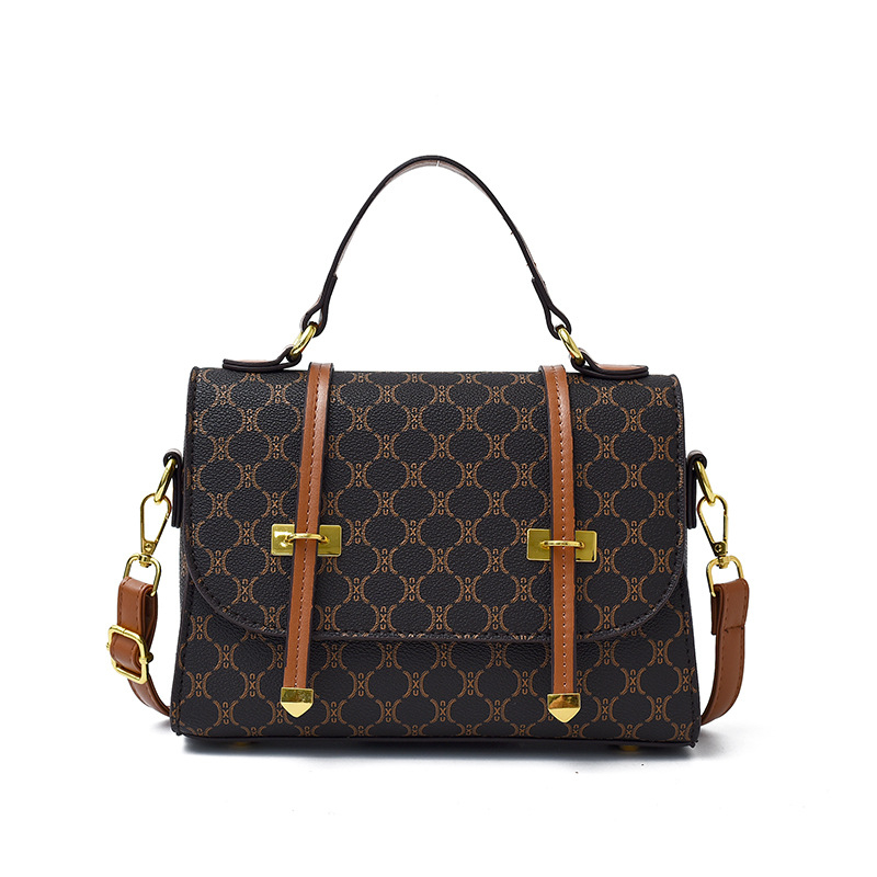 PU anyagú crossbody női táska, városi egyszerű stílus, horizontális négyzet alakú forma, fedél típusú zárás.