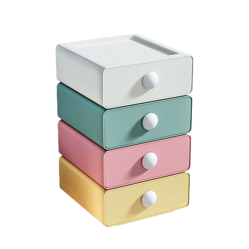 Műanyag íróasztali fiókos tárolóedény — rakható, többfunkciós, modell 00569