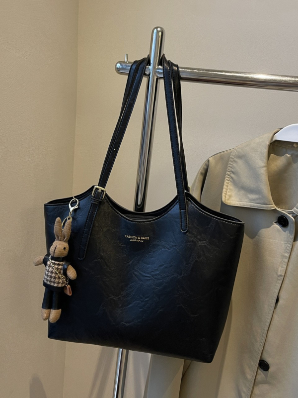 PU Tote torba, horizontalni kvadratni oblik, pokriven otvor, laminirani pretinac sa zipom, unutarnji džep patch