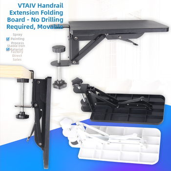 Suport pliabil pentru tastatură cu sprijin pentru braț — oțel laminat la rece, model 09386, pentru birou și biroul de calculator, stil modern minimalist, finisaj: electroplating cu vopsire la cuptor