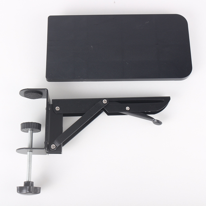 Suport pliabil pentru tastatură cu sprijin pentru braț — oțel laminat la rece, model 09386, pentru birou și biroul de calculator, stil modern minimalist, finisaj: electroplating cu vopsire la cuptor