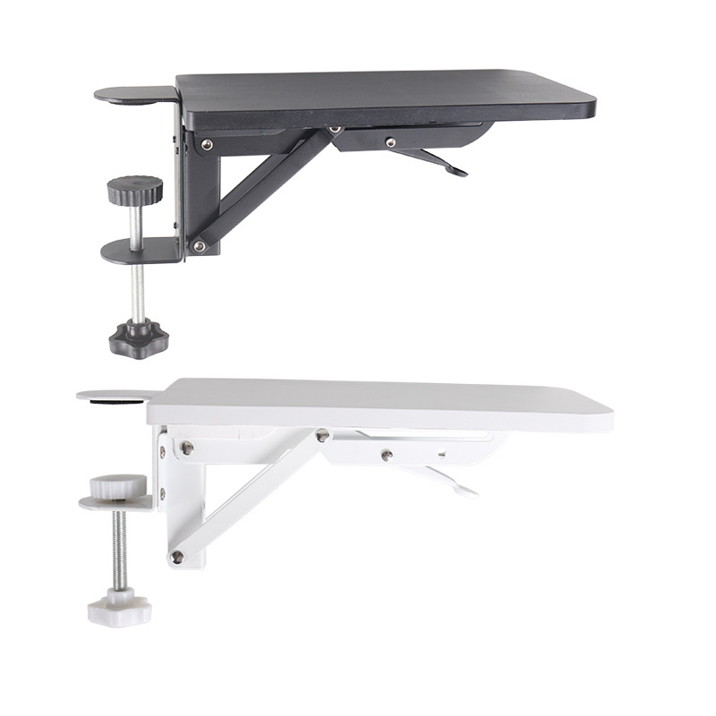 Suport pliabil pentru tastatură cu sprijin pentru braț — oțel laminat la rece, model 09386, pentru birou și biroul de calculator, stil modern minimalist, finisaj: electroplating cu vopsire la cuptor