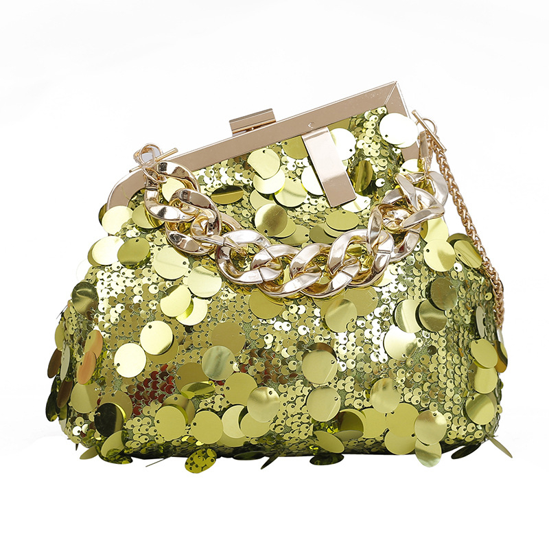 Sjajna ženska torbica u obliku školjke – PVC materijal, ulični stil, vodoravni kvadratni oblik, zaključavanje, poliester podstava